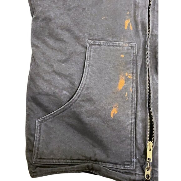 Carhartt Jacket M Coat Sherpa Duck Canvas Chore Distress Fade Paint Rare C61 GVL - Picture 6 of 16